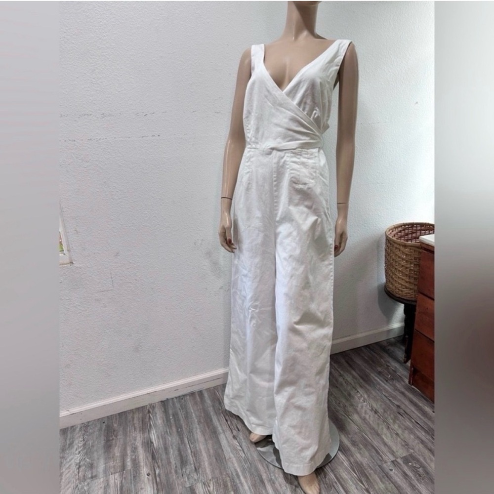 Anthropologie Sleeveless Wide-Leg Jumpsuit in Light Cream - Picture 4 of 16